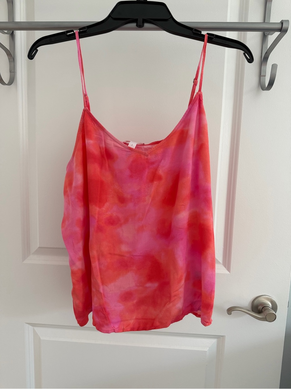 Leith Pink and Red Tie-Dye Cami